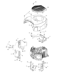 Kohler Kt730-3012 Blower Housing And Baffles Diagram and Parts List for RZT-L42KH (17BRCACS009-17BRCACS010)(2015) Cub Cadet Lawn Tractor